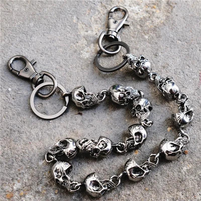 Skull Keychain Wallet Chain Gothic Biker Accessories