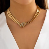 Punk Multi-layer Flat Snake Chain Short Clavicle Necklace Hip-hop Jewelry