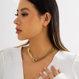Punk Multi-layer Flat Snake Chain Short Clavicle Necklace Hip-hop Jewelry
