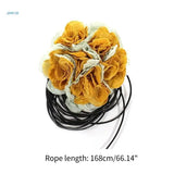 Fabric Floral Necklace Cloth Flower Waist Chain Adjustabl...