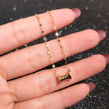 Rose Titanium Steel Slim Waist Pendant Necklace Woman Jewelry