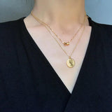 Rose Titanium Steel Slim Waist Pendant Necklace Woman Jewelry