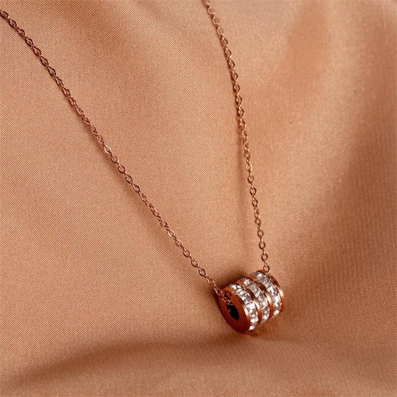 Titanium Waist Zircon Pendant Necklace