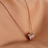 Titanium Waist Zircon Pendant Necklace