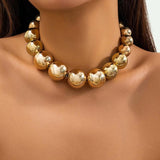 Exaggerated Goth Acrylic CCB Big Ball Bead Chain Necklace