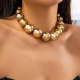 Exaggerated Goth Acrylic CCB Big Ball Bead Chain Necklace