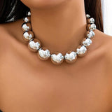 Exaggerated Goth Acrylic CCB Big Ball Bead Chain Necklace