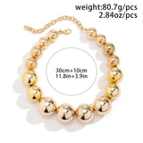 Exaggerated Goth Acrylic CCB Big Ball Bead Chain Necklace