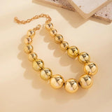Exaggerated Goth Acrylic CCB Big Ball Bead Chain Necklace