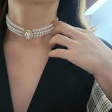 Vintage Pearl Choker Necklace for Women
