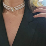 Vintage Pearl Choker Necklace for Women