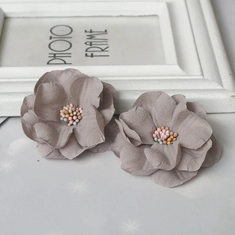10Pcs Fabric Cored Camellia Flower Headband DIY Accessories