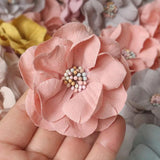 10Pcs Fabric Cored Camellia Flower Headband DIY Accessories