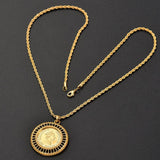 Women Queen Coin Pendant Necklace Short Jewelry Female