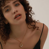 Geometric Statement Necklace Golden Shell Vintage Pendant Collier