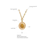 Geometric Statement Necklace Golden Shell Vintage Pendant Collier