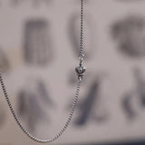 Square Green Crystal Retro Thai Silver Ladies Pendant Necklace