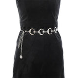 Womens Silver Moon Pendant Hip Chain
