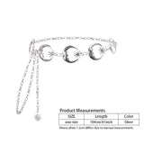 Womens Silver Moon Pendant Hip Chain