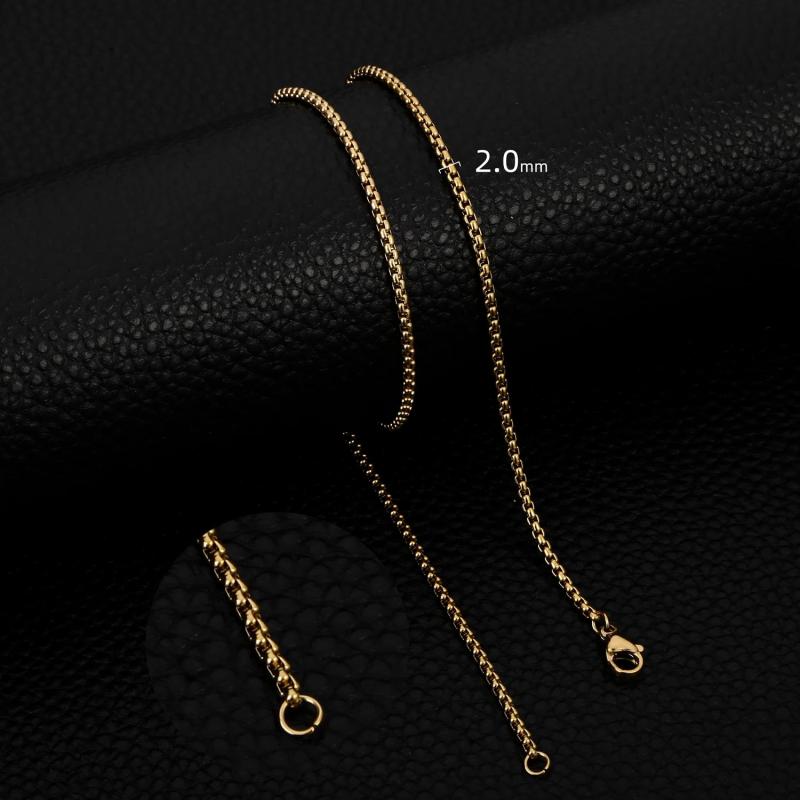 SGMAN Square Pearl Necklace Real Plating Stainless Steel Chain