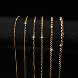 SGMAN Square Pearl Necklace Real Plating Stainless Steel Chain
