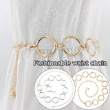 Alloy Large Round Ring Waist Belt Fringes Circle Metal Chain Belt