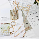 Alloy Large Round Ring Waist Belt Fringes Circle Metal Chain Belt