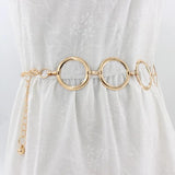Alloy Large Round Ring Waist Belt Fringes Circle Metal Chain Belt