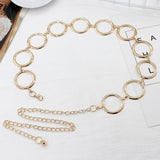 Alloy Large Round Ring Waist Belt Fringes Circle Metal Chain Belt