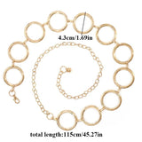 Alloy Large Round Ring Waist Belt Fringes Circle Metal Chain Belt