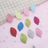 50pcs Glitter Artificial Flower Leaves for Home Wedding Party Decor DIY Crafts