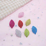 50pcs Glitter Artificial Flower Leaves for Home Wedding Party Decor DIY Crafts