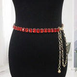Waist Chain Wear-resistant Waist Belt Sparkling Faux Crystal Women Chain Belt