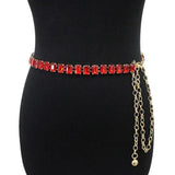Waist Chain Wear-resistant Waist Belt Sparkling Faux Crystal Women Chain Belt