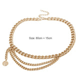 Multi-layer Waist Chain Hip Hop Tassels Pants Belt Chain