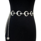 Womens High Waist Chain Metal Gothic Pendant Vintage Belt