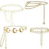 Womens High Waist Chain Metal Gothic Pendant Vintage Belt