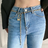 Metal Chain Belt for Women Bag Pendant Waist Chain Female Dress Jeans Decorative