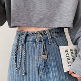 Metal Chain Belt for Women Bag Pendant Waist Chain Female Dress Jeans Decorative
