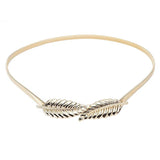 Women's Leaf Spring Metal Waist Belt for Girls Dress Elastic Waistband