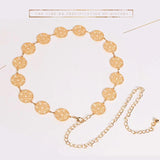Women Hollow Waist Chain Belt Metal Sun Belt