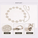 Women Hollow Waist Chain Belt Metal Sun Belt