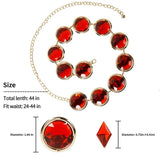 Red Gem Waist Chain Anime Cosplay Stone Chain Western Belt
