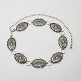 Vintage Silver Concho Belt Stone Western Cowgirl Accessory