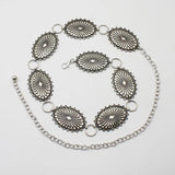 Vintage Silver Concho Belt Stone Western Cowgirl Accessory