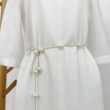 Women's Pearl Belt Slim Waist Chain Dress Accessories