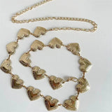 Vintage Women Waist Belt Metallic Love-Heart Chain Tassel Waist Chain