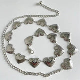 Vintage Women Waist Belt Metallic Love-Heart Chain Tassel Waist Chain