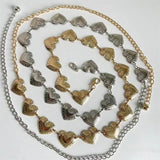 Vintage Women Waist Belt Metallic Love-Heart Chain Tassel Waist Chain