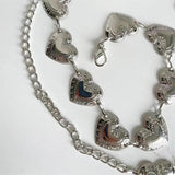 Vintage Women Waist Belt Metallic Love-Heart Chain Tassel Waist Chain